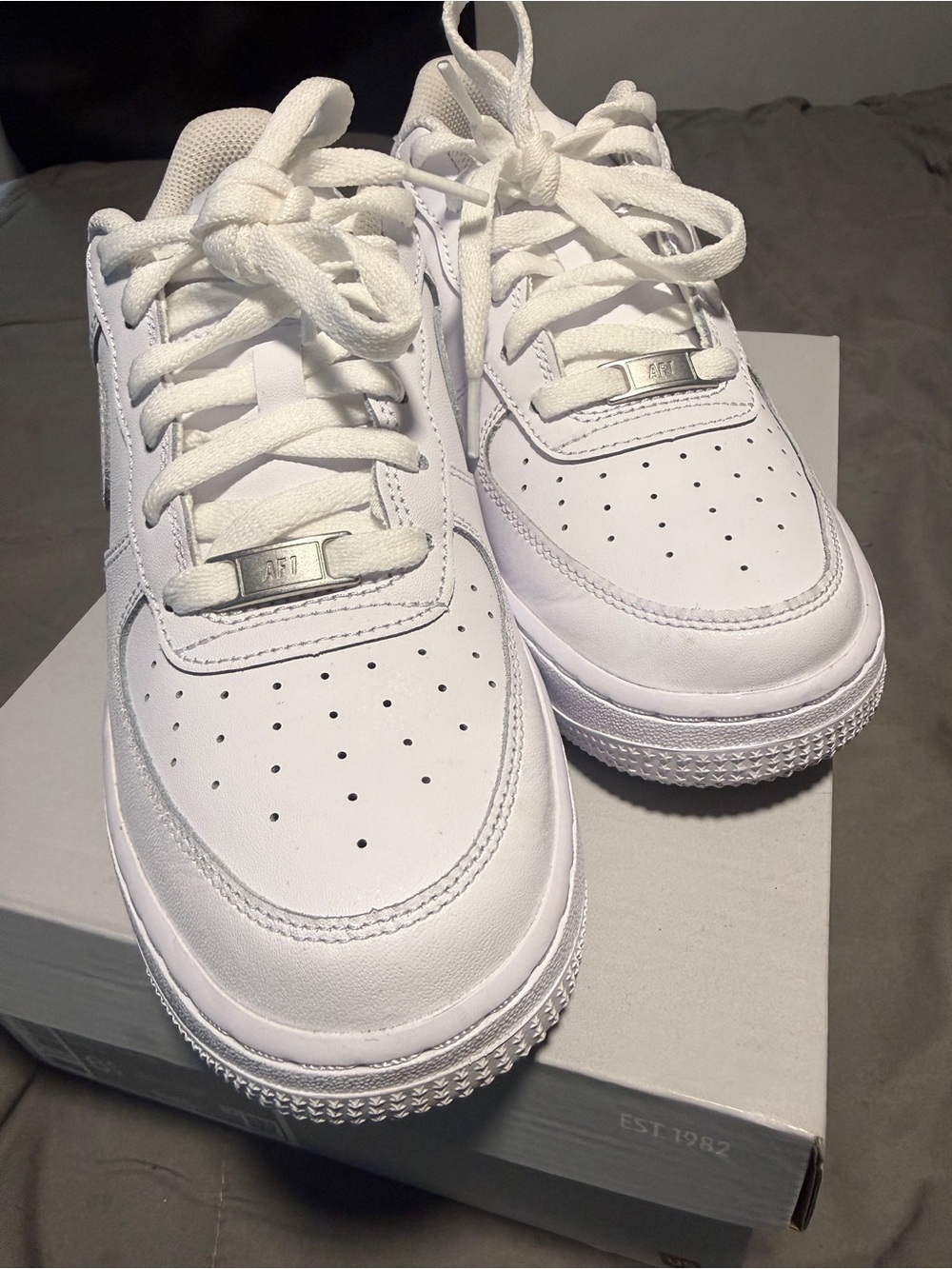Nike Kids All-White Lace-Up Sneakers